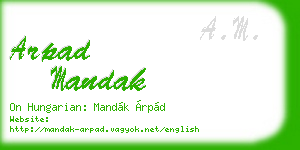 arpad mandak business card